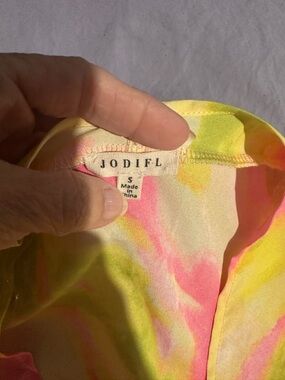 JODIFL Neon Tie-Dye Slip Shirt - Pink & Yellow